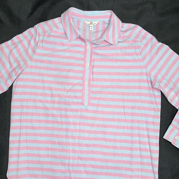 Vineyard Vines‎ Henley top pink & blue size 10 - Picture 1 of 6